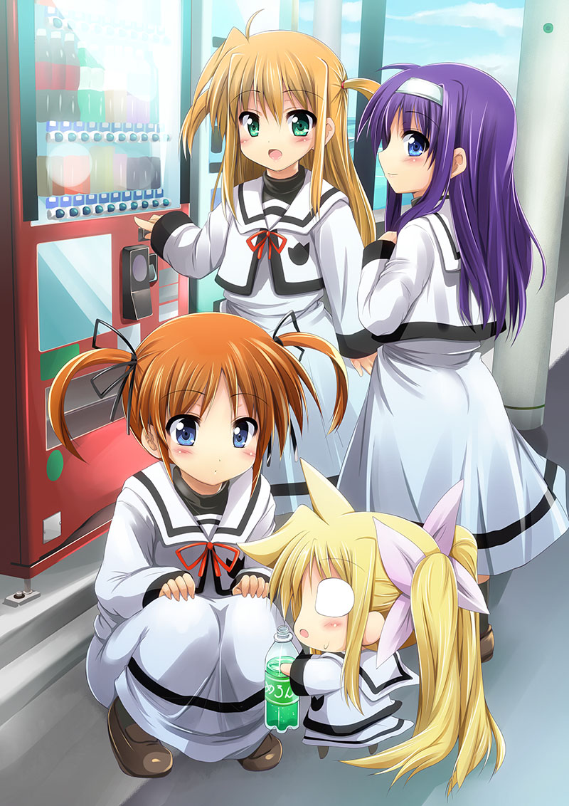 fate testarossa, takamachi nanoha, arisa bunnings, and tsukimura suzuka (lyrical nanoha and 2 more) drawn by sen_(astronomy)