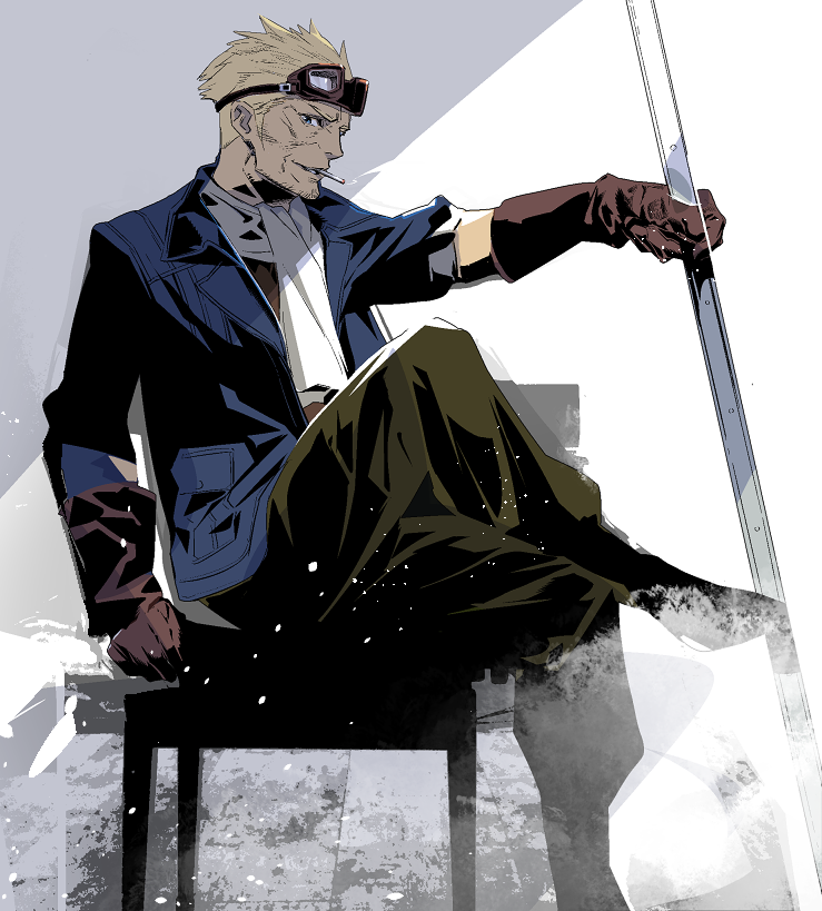 cid highwind (final fantasy and 1 more) drawn by cofffee