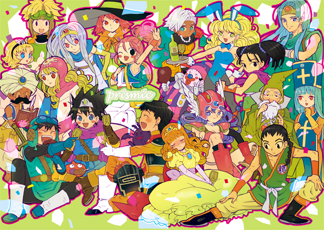 warrior, sage, princess of moonbrook, roto, prince of lorasia, and 9 more (dragon quest and 3 more) drawn by rinen