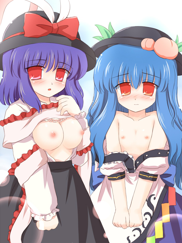 hinanawi tenshi and nagae iku (touhou) drawn by ry_(yagoyago)