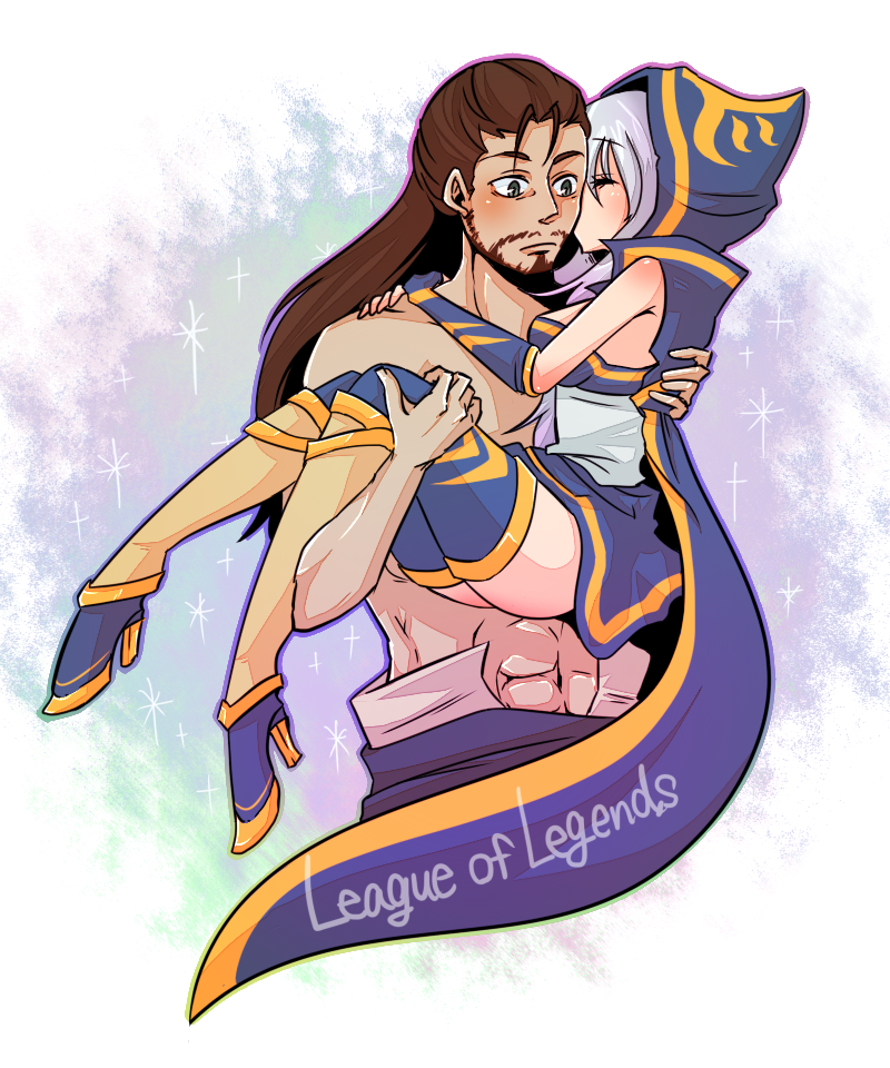 ashe and tryndamere (league of legends) drawn by otani_(kota12ro08)