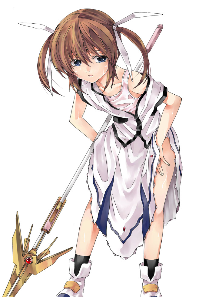 takamachi nanoha and raising heart (lyrical nanoha and 2 more) drawn by kurokoeda