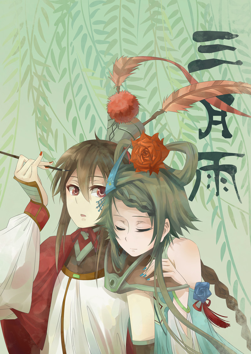 luo tianyi and yuezheng ling (vocaloid and 2 more) drawn by jin_chongtian