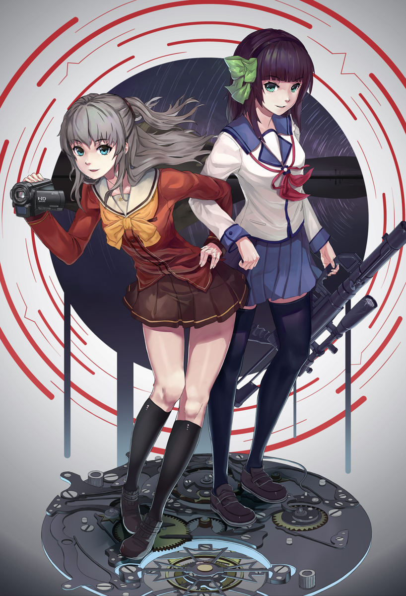 nakamura yuri and tomori nao (angel beats! and 3 more) drawn by gnity
