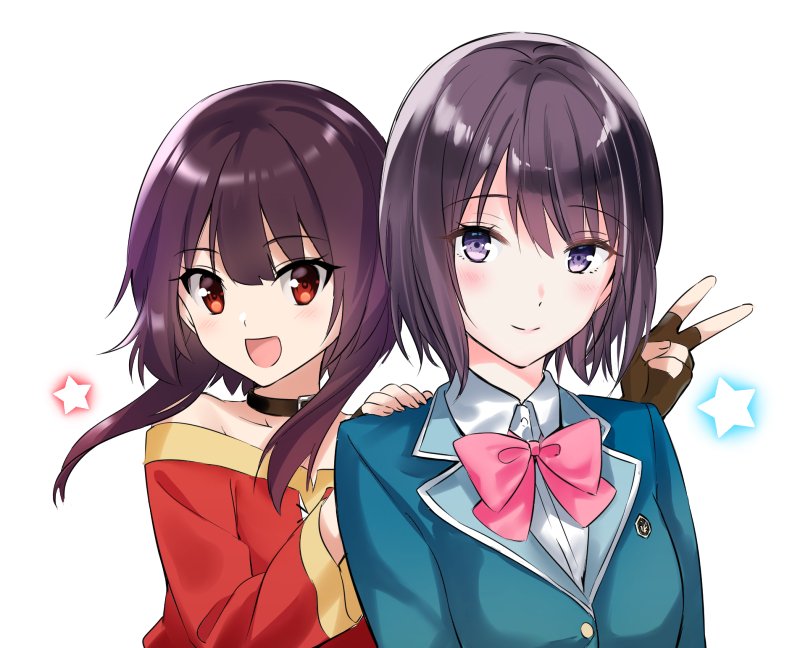 megumin and minase akiha (kono subarashii sekai ni shukufuku wo! and 2 more) drawn by taromarun