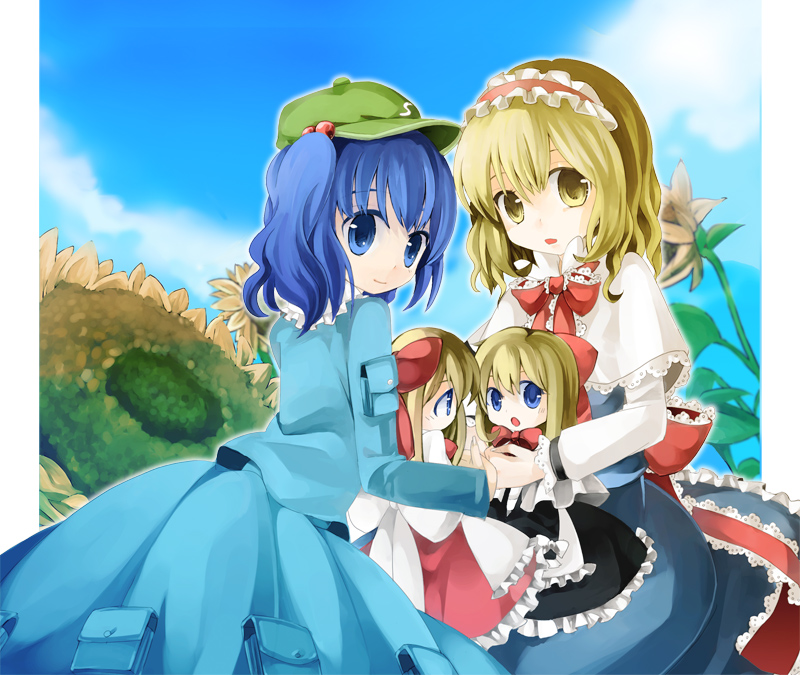 alice margatroid, kawashiro nitori, shanghai doll, and hourai doll (touhou) drawn by ringpearl