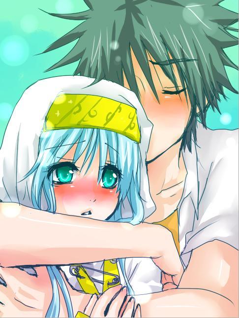 kamijou touma and index (toaru majutsu no index) drawn by melorythm