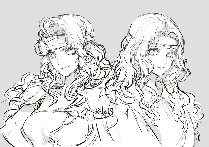 brigid and edain (fire emblem and 1 more) drawn by suzuki_rika