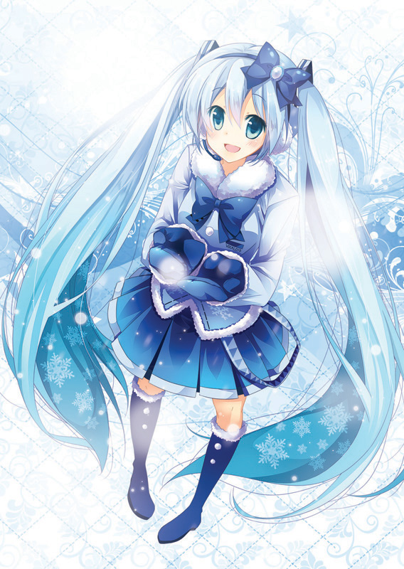 hatsune miku and yuki miku (vocaloid) drawn by mocha_(naturefour)