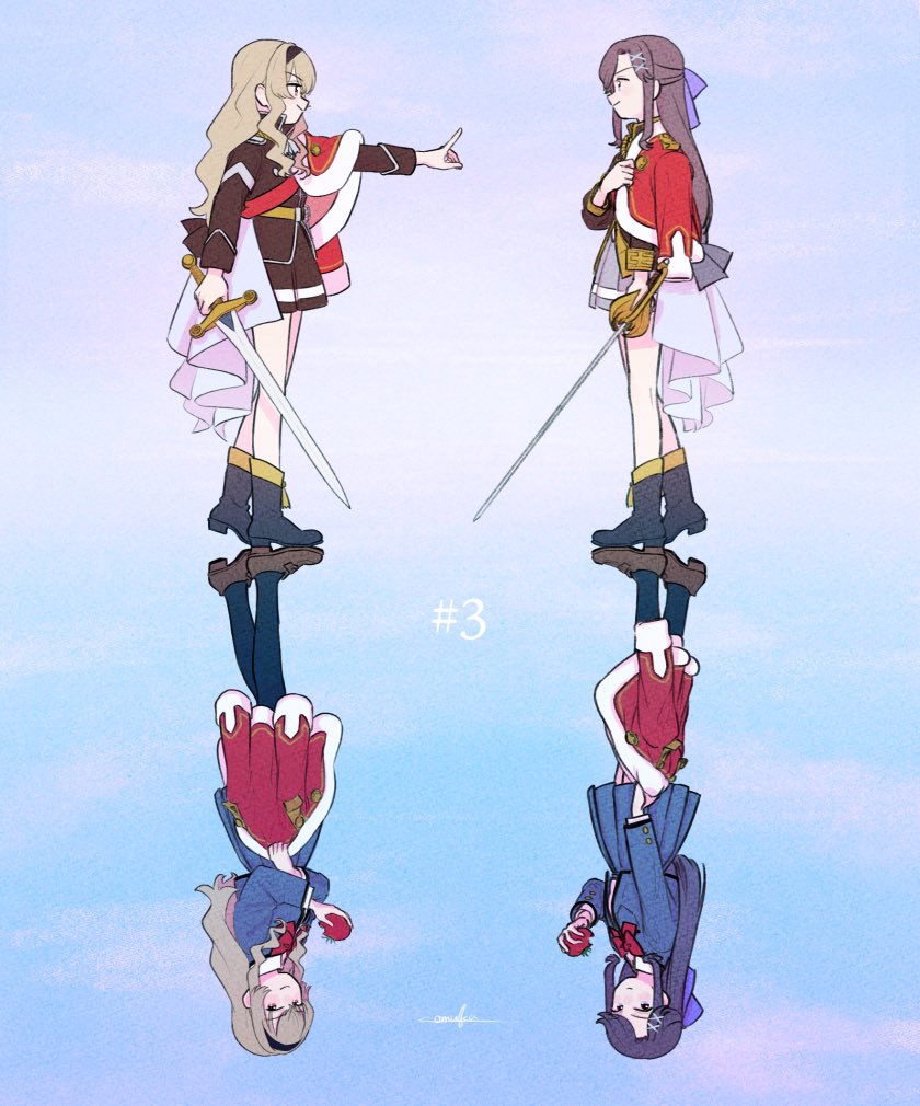 saijou claudine and tendou maya (shoujo kageki revue starlight) drawn by komuzuka