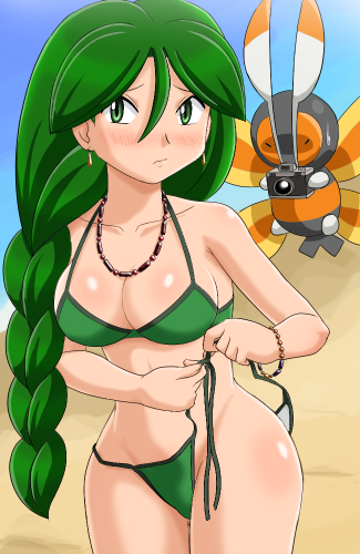 cheryl and mothim (pokemon and 1 more) drawn by pokemoa