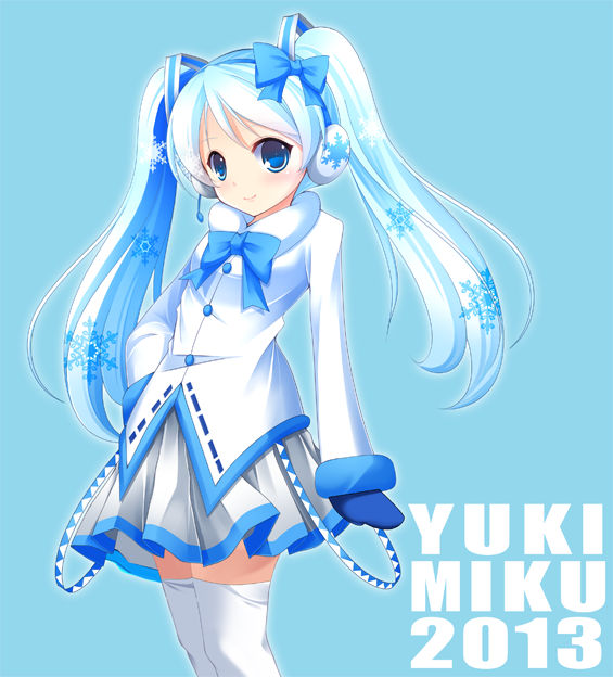 hatsune miku and yuki miku (vocaloid) drawn by okazaki_mitsuki