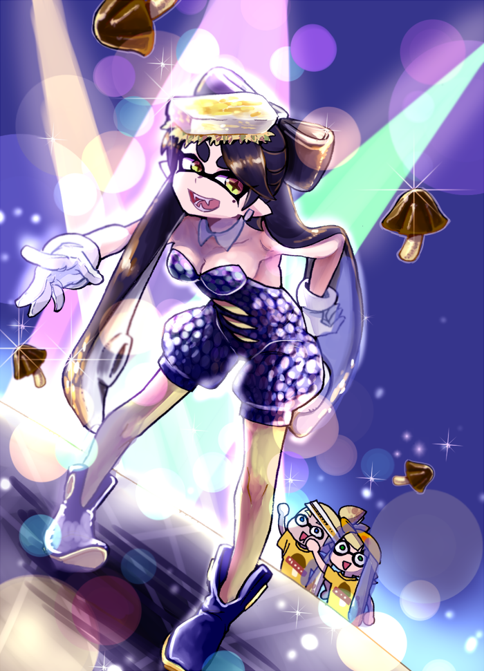 inkling player character, inkling girl, callie, and inkling boy (splatoon and 1 more) drawn by nishimatsuya