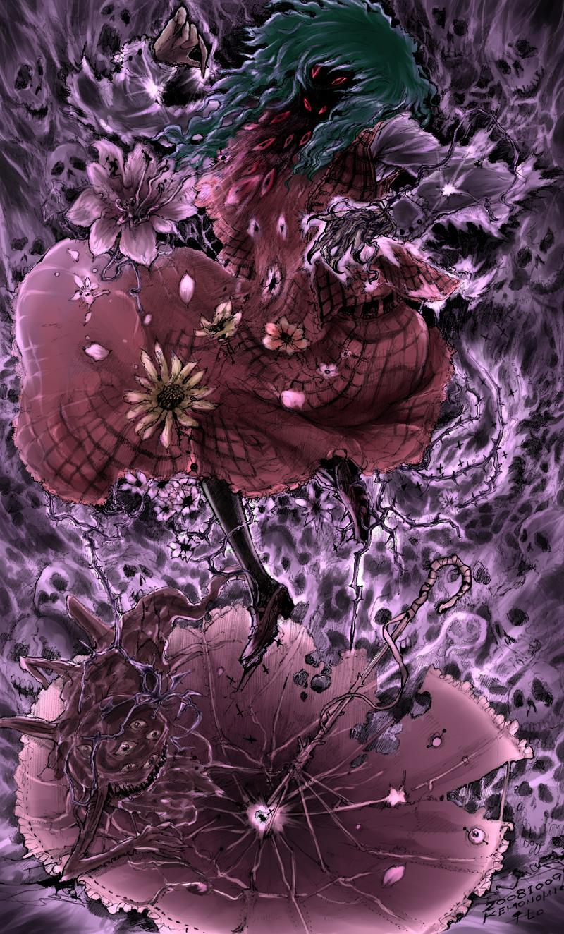 kazami yuuka (touhou) drawn by chihiro_(kemonomichi) and shimo_(depthbomb)
