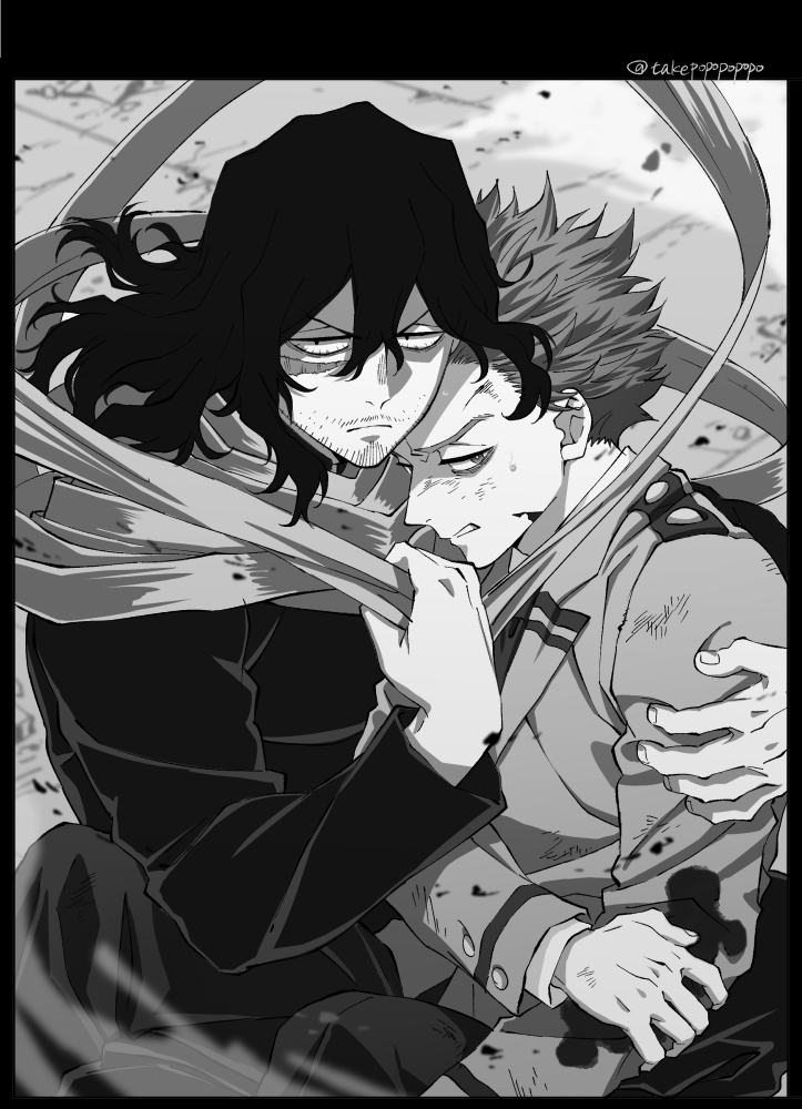 aizawa shota and shinso hitoshi (boku no hero academia) drawn by popo_take