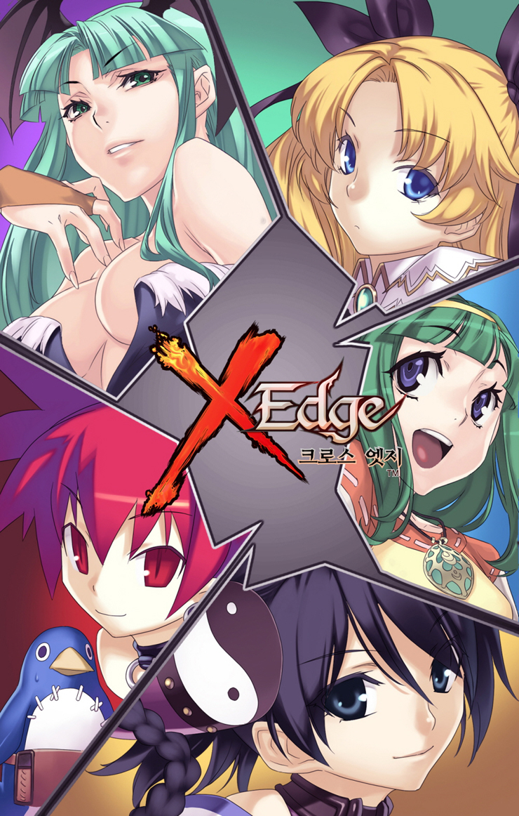 morrigan aensland, etna, prinny, misha arsellec lune, liliane vehlendorf, and 1 more (darkstalkers and 8 more) drawn by hirano_katsuyuki