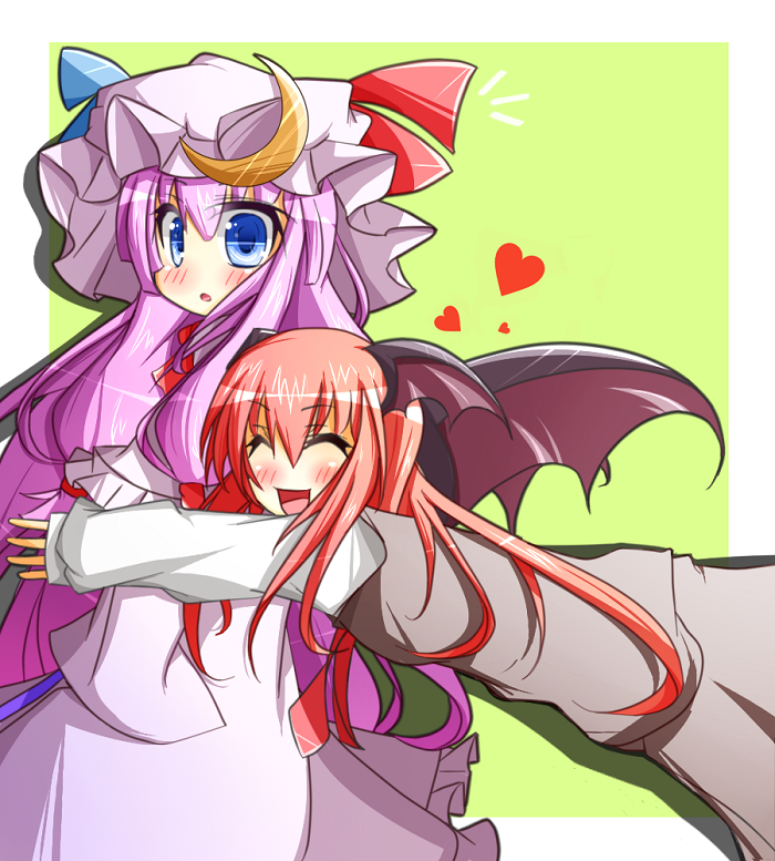 patchouli knowledge and koakuma (touhou) drawn by warabi_mochi_(ehimedaisuki)