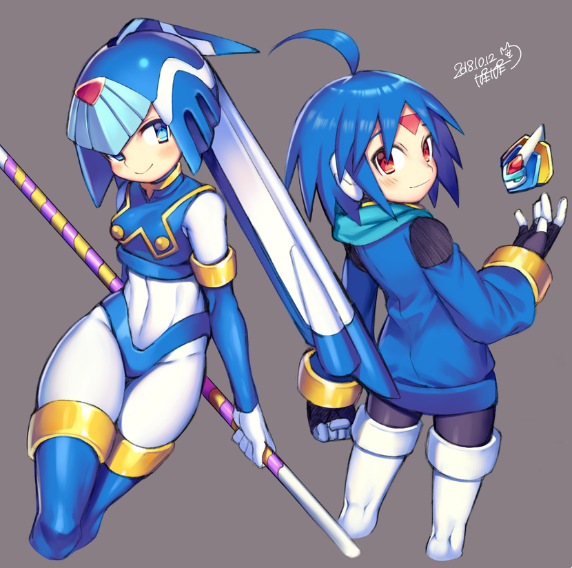 fairy leviathan, model l, and thetis (mega man and 3 more) drawn by iroyopon