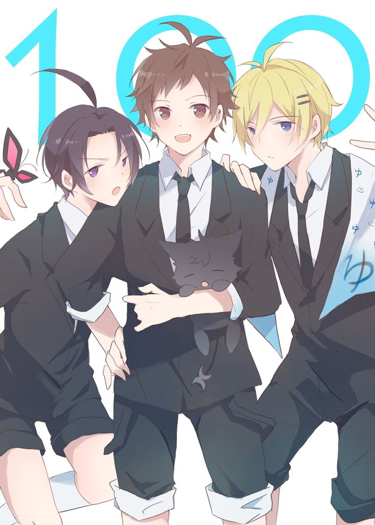 sleepy ash, sendagaya tetsu, shirota mahiru, alicein misono, and all of love (servamp) drawn by loveyuzu