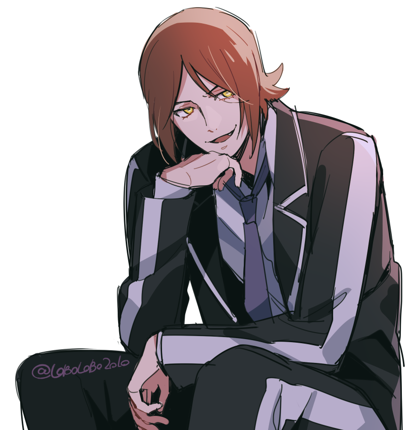 suou tatsuya and nyarlathotep (persona and 2 more) drawn by momoji_(lobolobo2010)