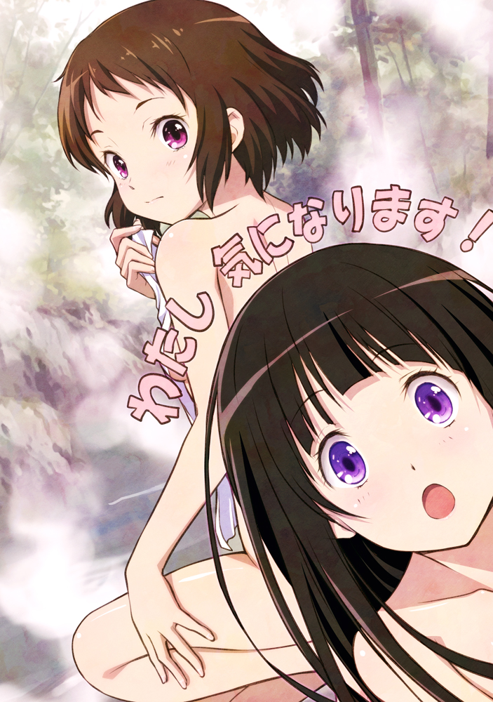 chitanda eru and ibara mayaka (hyouka) drawn by michi