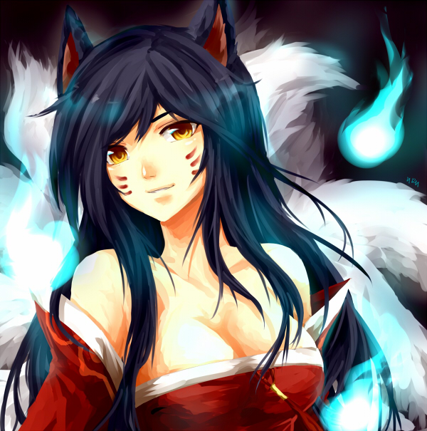 ahri (league of legends) drawn by urusai-baka