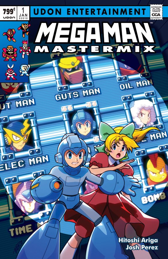 roll, mega man, cut man, elec man, ice man, and 5 more (marvel and 4 more) drawn by robaato
