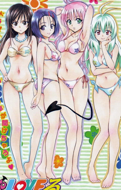 lala satalin deviluke, kotegawa yui, sairenji haruna, and run elsie jewelria (to love-ru)