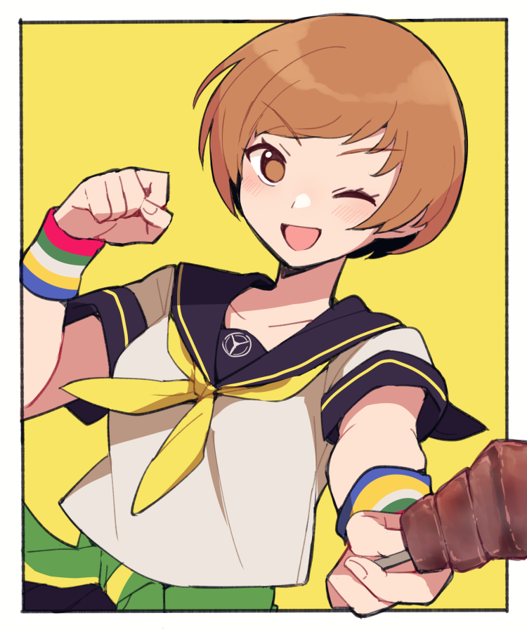 satonaka chie (persona and 1 more) drawn by do_m_kaeru