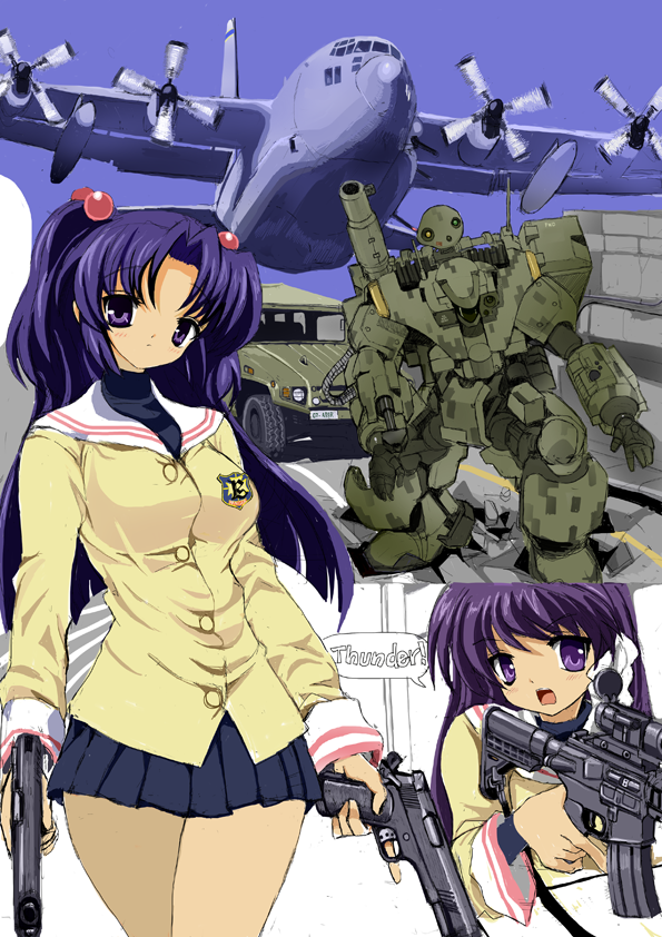 fujibayashi kyou and ichinose kotomi (clannad) drawn by toshi_(little-fluffy-cloud)