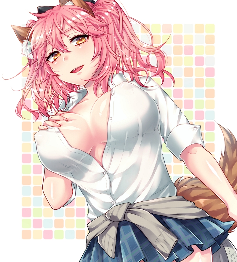 tamamo and tamamo no mae (fate and 1 more) drawn by aoi_chimaki