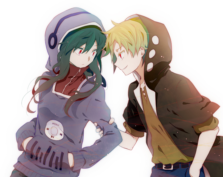 kido tsubomi and kano shuuya (kagerou project) drawn by chikaya