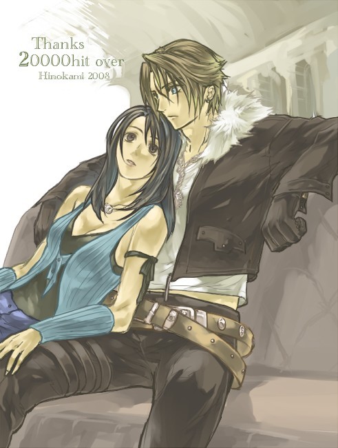 squall leonhart and rinoa heartilly (final fantasy and 1 more) drawn by hinokami