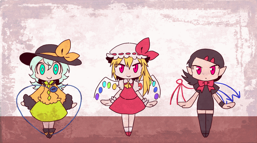 flandre scarlet, komeiji koishi, and houjuu nue (touhou and 1 more) drawn by sizma