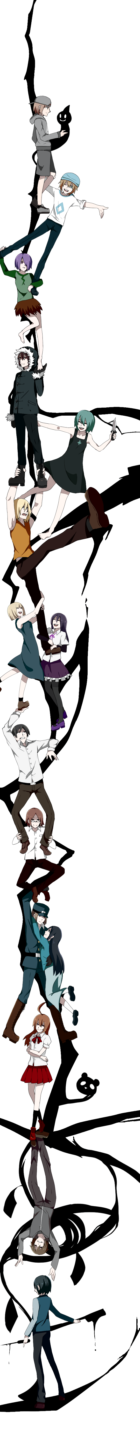 usotsuki, tatsuki, yongoh, yomika, sometsuki, and 11 more (durarara!! and 14 more) drawn by motoyuki_(k125)