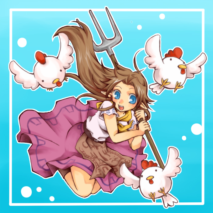 malon and cucco (the legend of zelda and 1 more) drawn by yoya_torisan