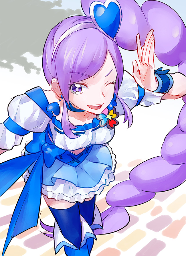 aono miki and cure berry (precure and 1 more) drawn by kurochiroko