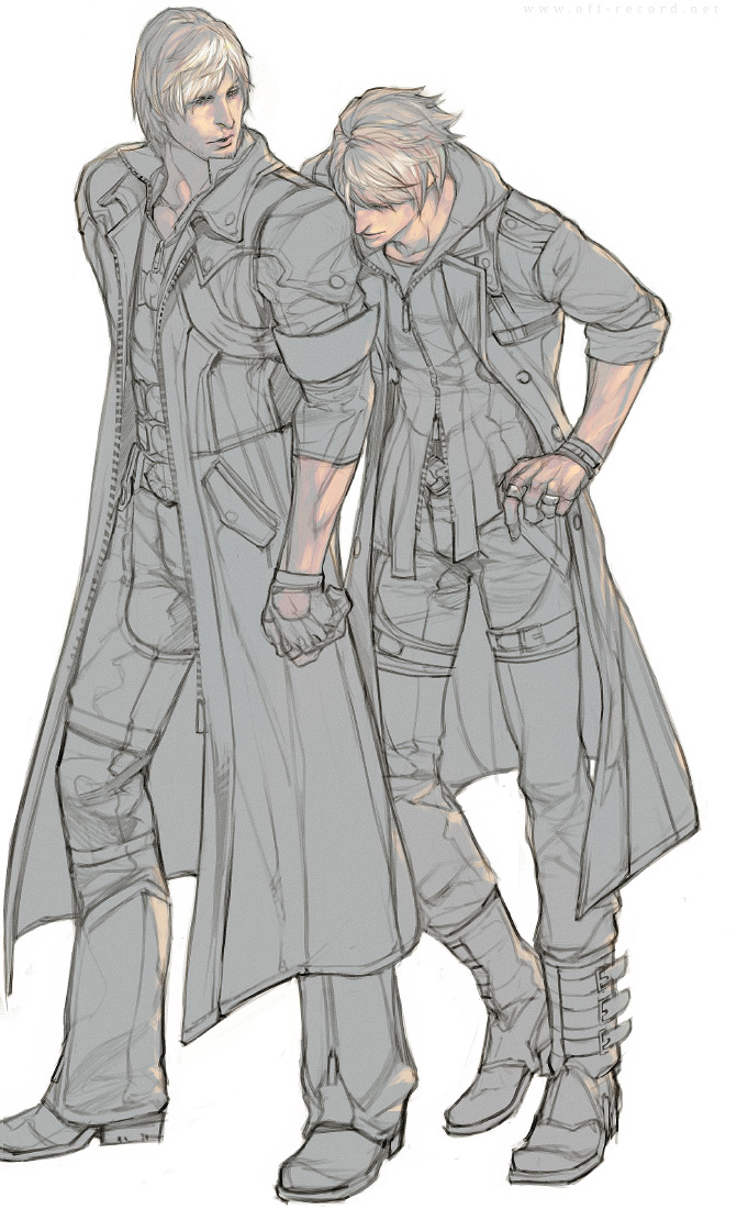 dante and nero (devil may cry and 1 more) drawn by rae_(offrecord)