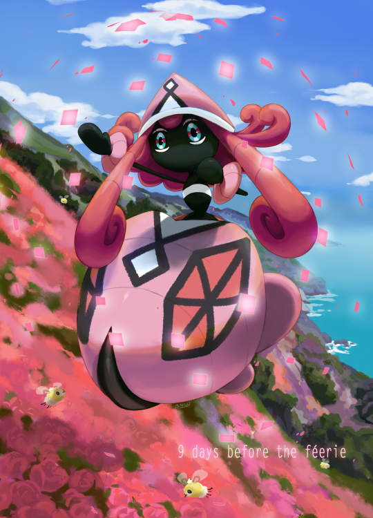 cutiefly and tapu lele (pokemon) drawn by pinkgermy and ruine_maniac_(artist)