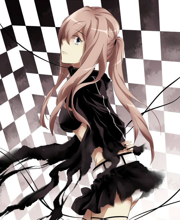 megurine luka and black rock shooter (vocaloid and 1 more) drawn by utae_kotori