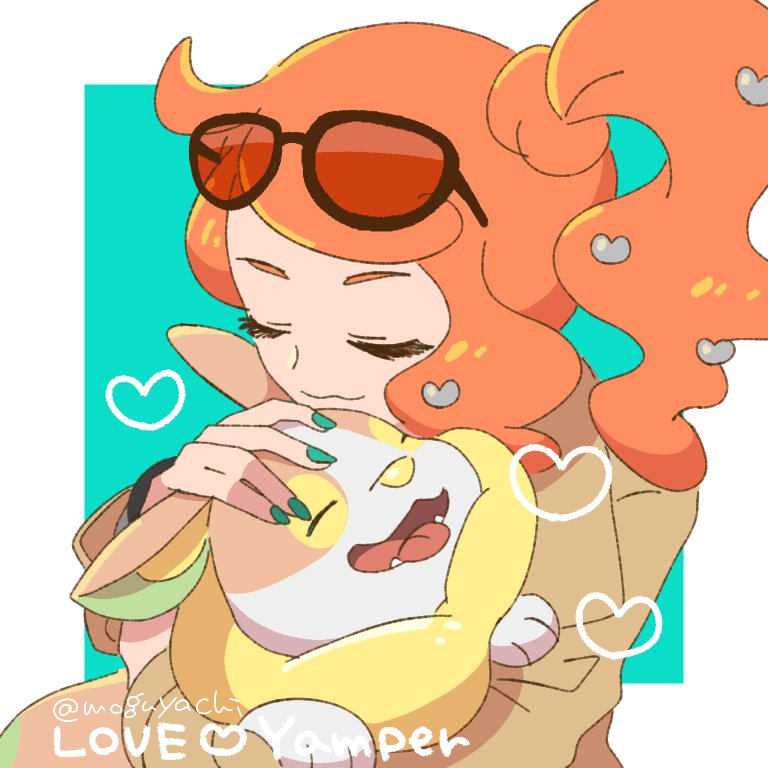 sonia and yamper (pokemon and 1 more) drawn by hachisen