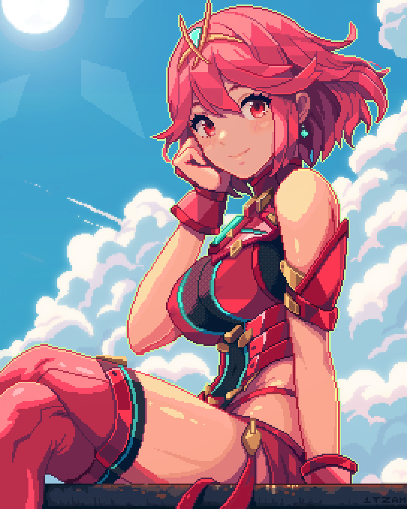 pyra (xenoblade chronicles and 1 more) drawn by itzah