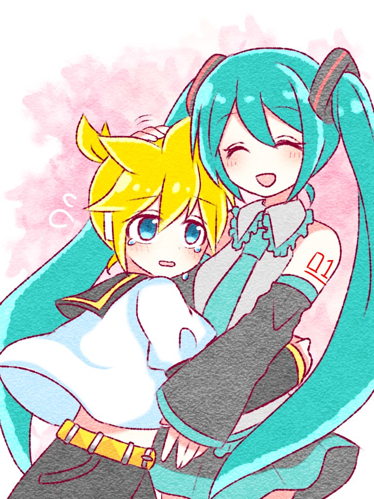hatsune miku and kagamine len (vocaloid) drawn by kotohatoko510
