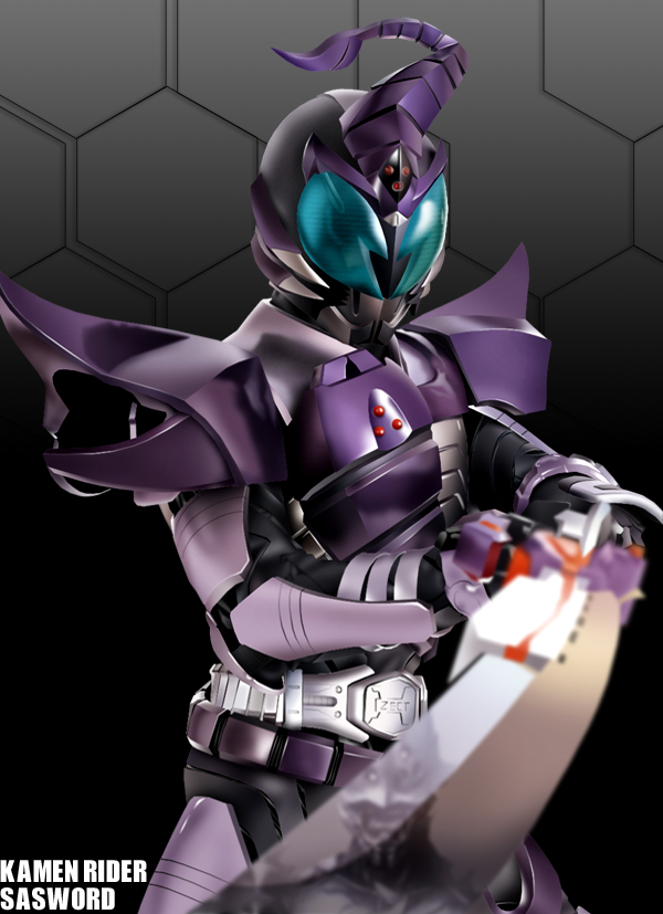 kamen rider sasword, kamishiro tsurugi, and scorpio worm (kamen rider and 1 more) drawn by maru_(maru1105)