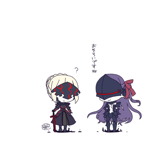 artoria pendragon, saber alter, matou sakura, and berserker (fate and 3 more) drawn by fujihana_(mugenpixel)
