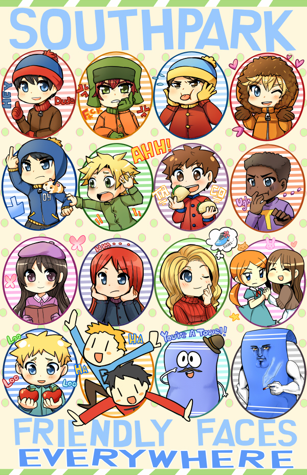 stan marsh, kenny mccormick, kyle broflovski, eric cartman, craig tucker, and 11 more (south park and 1 more) drawn by kataro