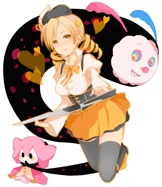 tomoe mami and charlotte (mahou shoujo madoka magica) drawn by asaki_hiyori