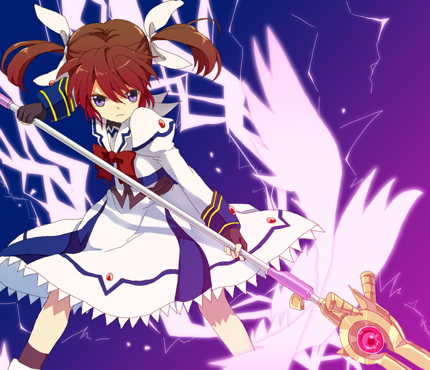 takamachi nanoha and raising heart (lyrical nanoha and 2 more) drawn by masui