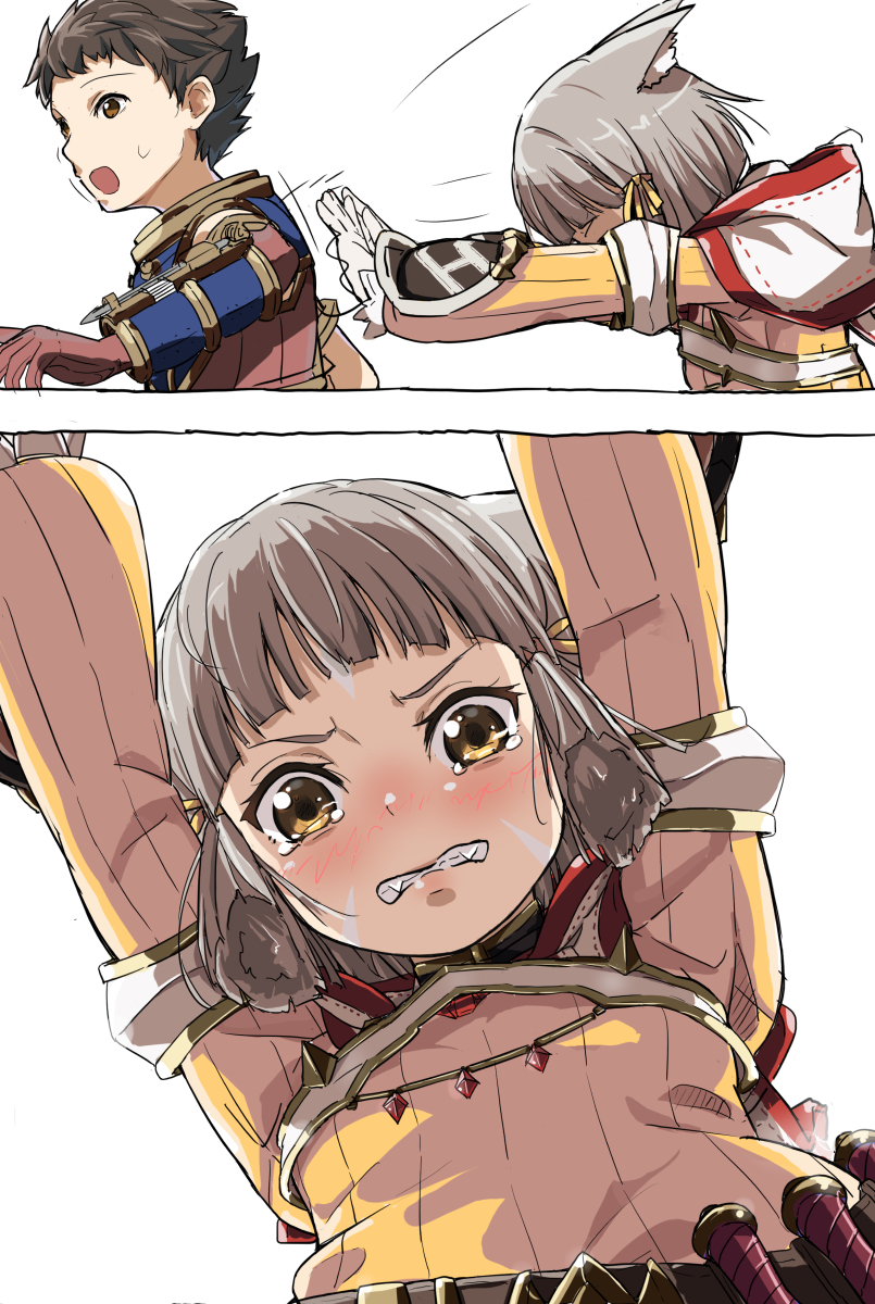 nia and rex (xenoblade chronicles and 1 more) drawn by roshia_nise_mango