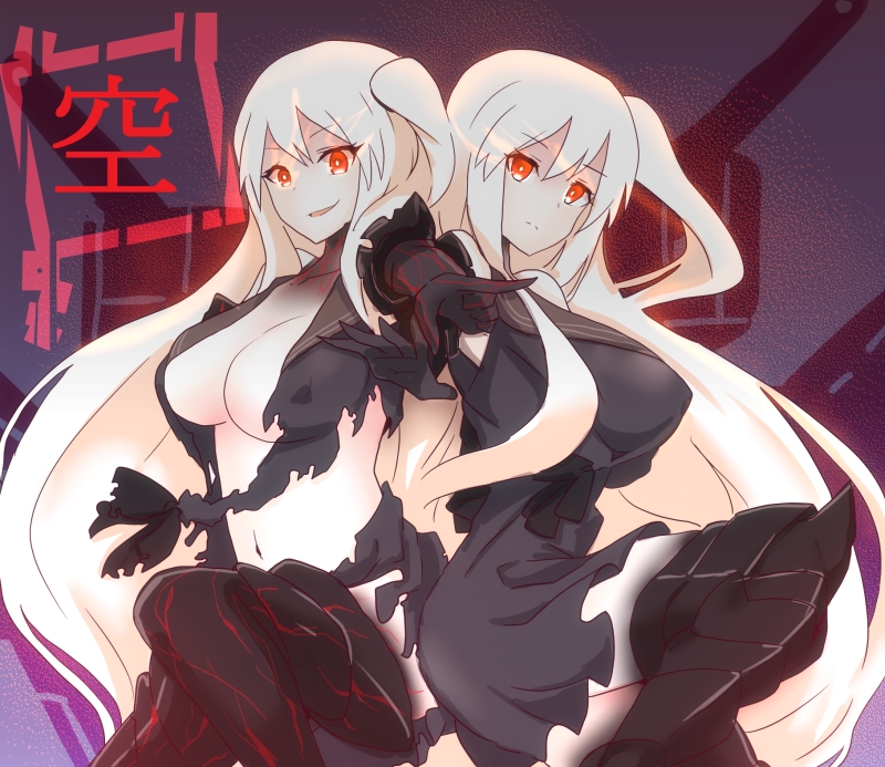 aircraft carrier oni and aircraft carrier princess (kantai collection) drawn by i_b_b_e
